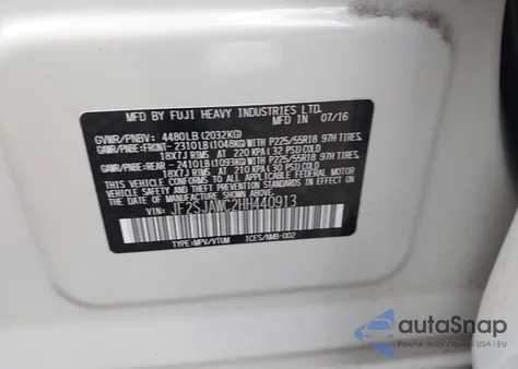 2017 Subaru Forester 2.5I Touring z USA, uszkodzony, nr VIN JF2SJAWC2HH440913